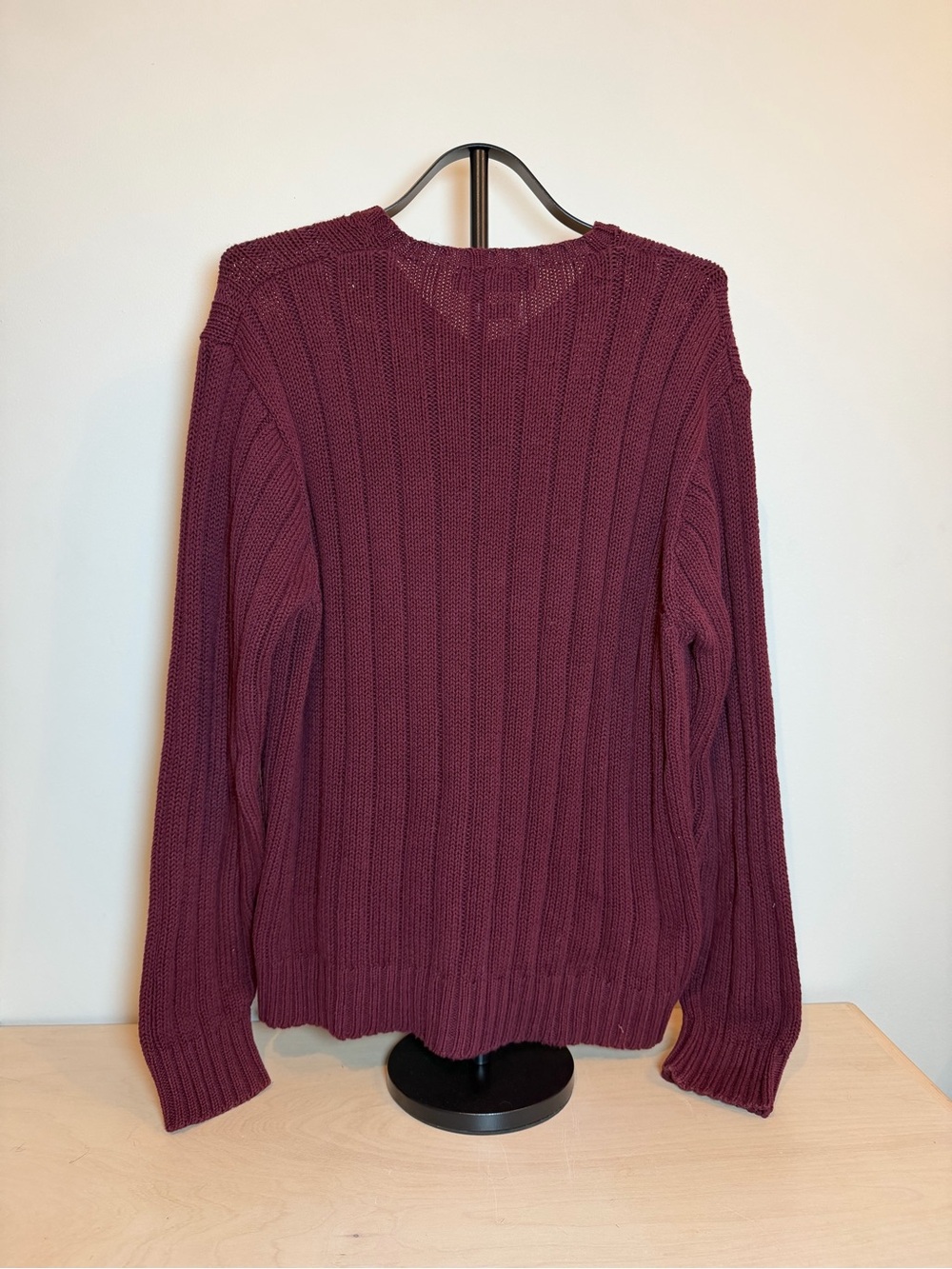 Polo Ralph Lauren Men's V-Neck Ribbed Sweater - Burgundy - Picture 5 of 5